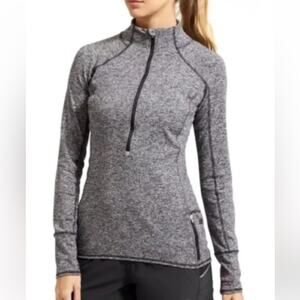 Athleta Running Wild Heathered Gray Half-Zip Pullover SZ XS